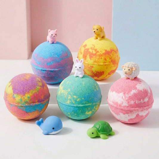 6pcs Kids Bath Bomb Surprise Box – Colorful Fizz + Toy Inside